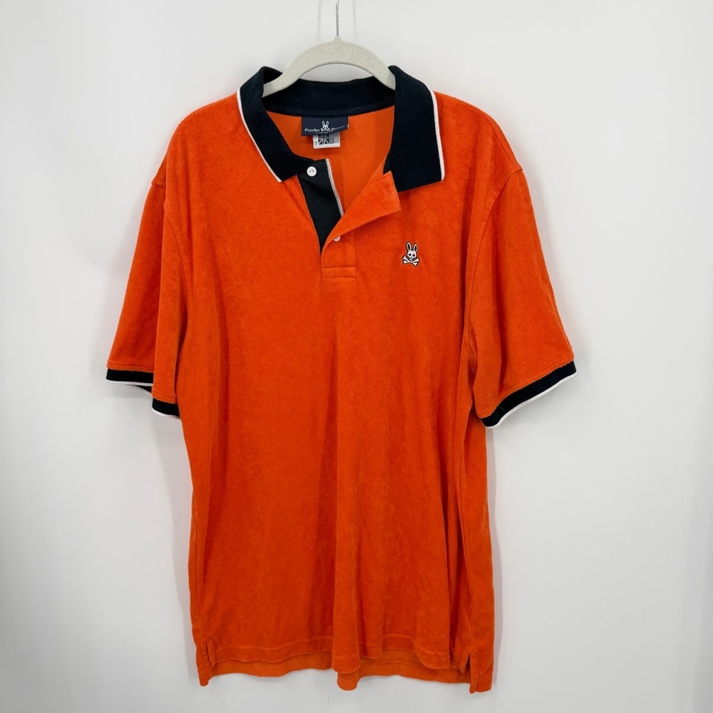 Psycho Bunny Men’s XL 7 Greyson Terry Polo Alloy Orange black